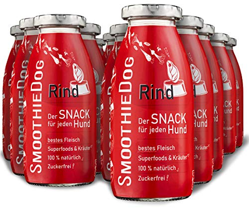 SmoothieDog Hundesmoothie 12er Rind - Flüssiges Hundeleckerli - Zucker- & glutenfrei - je 250ml