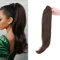 55 cm Kralle an Pferdeschwanz Extensions Lockig Clip in Ponytail Wavy Curly Synthetik Haare Extensions Haarverlängerung Zopf Haarteil Ponytail für Frauen Mittel braun