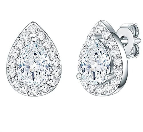 Rafaela Donata Damen Ohrstecker aus 925/- Sterling Silber mit verziert mit Kristallen