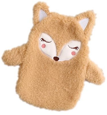 LZHLMCL Bouillotte À Injection D'Eaubouillotte Amovible Et Lavable Antidéflagrante Chauffe Ventre Amovible Et Lavable Chauffe Mains En Peluche Femme Sac D'Eau Chaude Renard