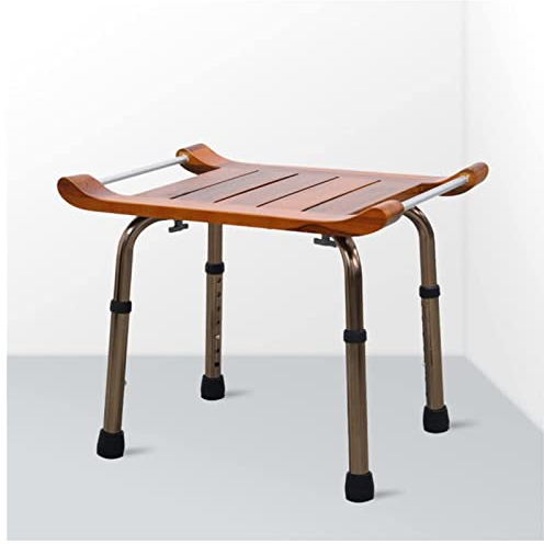 EEUK Duschhocker höhenverstellbar 38.5-53.5cm, duschstuhl mit armlehnen duschklappsitz Holz Duschsitz für Badezimmer Duschhilfe rutschfest stabil bis 300 lbs