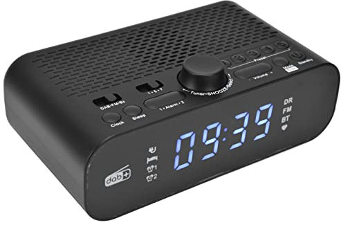 Bewinner Digitaler DAB UKW Radiowecker, Multifunktionaler LED Radiowecker, Einstellbare Helligkeit, Schlafzimmer UKW Radio, Kompakte Uhr für Schlafzimmer, Nachttisch, Schreibtisch