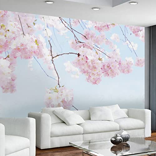Benutzerdefinierte Fototapete Kirschblüte Schöne Blumen Wandbild Hintergrund Wohnzimmer 3D Landschaft Tapeten Wohnkultur 430Cmx300Cm