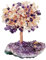 Nupuyai Améthyste & Citrine Arbre de Vie en Pierre sur Base de Géode d'Améthyste Naturelle, Feng Shui Arbre de Cristal Fait à la Main pour Décoration Intérieure et Reiki Chakra