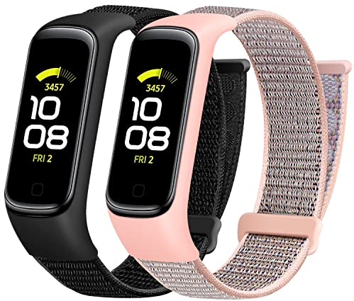 Huamanlou Armband Kompatibel mit Samsung Galaxy Fit 2 Armband, Nylon Atmungsaktives Verstellbares Uhrenarmband Sport Ersatzarmband für Galaxy Fit 2