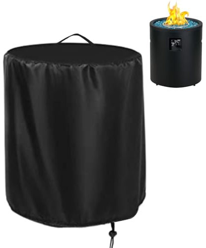 Rilime Fire Pit Cover, Round:24D x 27H, Black, 1 Count