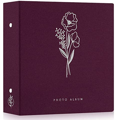 Lanpn Fotoalbum 10x15 1000, Extra Großes XXL Leinen Einstecken Einsteckalbum für Hoch und Querformat Fotos Bilder Violett