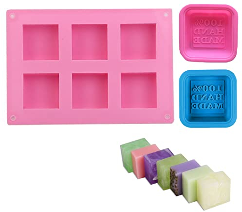 Moule Savon, Moule à Savon en Silicone, Moulle a Savon Fait Maison, Soap Mold, Fournitures de Fabrication de Savon Moule de Cuisson Doux Antiadhésif pour Muffins à Cupcakes, Fait Maison Artisanat