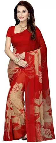 Yashika Women's Georgette Print Saree, Multi03, One size