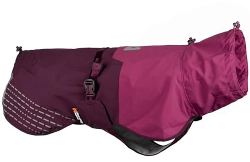 Non-stop dogwear Fjord Raincoat, wasserdichter Regenmantel für Hunde, verstellbar und atmungsaktiv mit Reflektstreifen, Leinenöffnungen und Beinschlaufen, Lila für mittlere Hunde (Lila, 45)