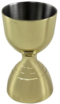 Beaumont Bell Spirit Measure Jigger Gold Plated 25ml/50ml - Cocktail Mesauring Tool for Bartenders and Mixologists DZ784