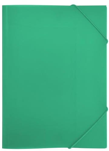 RAYLU PAPER - Ordner mit elastischen Gummibändern und Klappen, A4-Format, Ordner, Ordner, Ordner, Dokumente, Büro und Schule, aus 100% recycelbarem Polypropylen (A3, Grün)