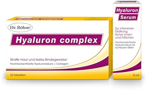 Dr. Böhm Hyaluron complex: Zur Erhaltung einer straffen Haut und eines festen Bindegewebes, feuchtigkeitsspendend, 30 Tabletten + 15 ml Hyaluron Serum