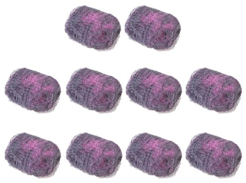 Gatuida Pack of 10 Scouring Pads Scrubbers Steel Wool Soap Sponge Cleaning Utensils Steel Wool Scrubber Metal Pot Brush Household