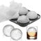 GAROMIA Cubitera de silicona para cubitos de hielo con tapa redonda de silicona para cubitos de hielo para cocina, cóctel, whisky, bebida