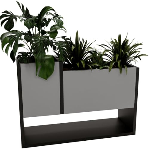 CraftPAK Blumenständer für Innen | Pflanzenständer aus hochwertigem Holzwerkstoff H45 x L64,5 x B22,6 cm | Blumenkasten/Blumenständer ohne Einsatz | Pflanzenkasten/Pflanzkübel - Grau