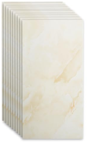Fliesenaufkleber, 10 Stück Küchenrückwand selbstklebend, Küchenrückwand selbstklebend, 30 * 60CM, für Küche, Badezimmer, Schlafzimmer, Wohnzimmer (Sandstone Gold)