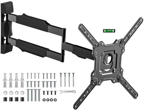 Soporte de Pared de Brazo Súper Largo para Televisores de 26 a 65 Pulgadas, Soporte de Pared de Esquina de Movimiento Completo con Brazo de Extensión de 28.3 Pulgadas Articulado, Soportes TV Vertical