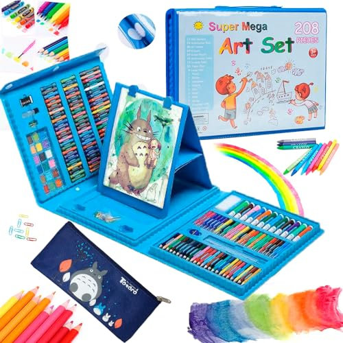 HYDROGELIX® - maletin pinturas para niños, acuarelas, pintura acrilica, estuche pinturas, set de pinturas para niños, maletín de pinturas para niñas, maletin pinturas 208 Piezas regalo reyes