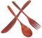 GREENADSCAPE 3piezas Cubiertos De Madera Utensilios De Mesa Estilo Japonés Tenedor y Cuchara De Madera Para Cocina y Hogar Set De Cubiertos Ergonómico y Duradero