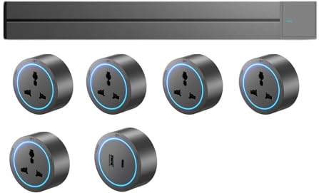 Enchufe de pista móvil con riel deslizante, 40/50/60/80/100/120CM, interruptor de regleta de cocina, enchufe de pista con adaptador USB,C-80CM