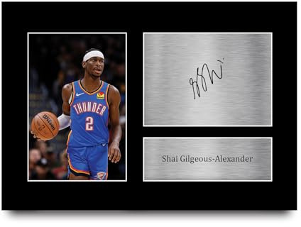 HWC Trading A4 Shai Gilgeous-Alexander Oklahoma City Thunder Basketball Geschenke Gedrucktes Signiertes Autogramm Foto für Fans von Basketball Memorabilien - A4