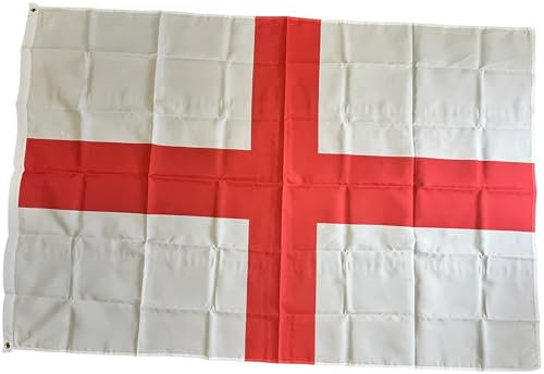 NWFlags 6ft x 4ft England Flag | 75d Premium Polyester Large St Georges Cross Flag | 2 Eyelets