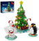 Millionspring Weihnachtsbaum-Baustein-Set mit LED-Licht, Weihnachts-Eisbären im Winter, Pinguin, kleines Eisenbahn-Bauspielzeugmodell, Winter-Geburtstagsgeschenk für Kinder, Erwachsene (802 Teile)