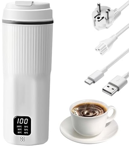 Reise Wasserkocher Klein, Afenau 500ML Reisewasserkocher Klein mit 6 Temperaturregelung, Mini Wasserkocher für Unterwegs, Kleiner Wasserkocher, Heizen und Wärmen 2 in 1, für Reisen, Camping