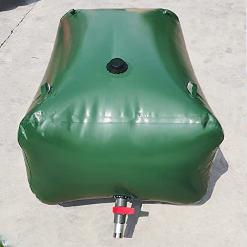 Grüner Wasserspeicher-Blasentank mit großer Kapazität, rechteckiger Wassersack für den Außenbereich, Bauernhof, Garten, Bewässerung, 500 l, 1,25 x 0,8 x 0,5 m