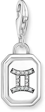 THOMAS SABO Charm-Anhänger Sternzeichen Zwilling mit Steinen Silber 925 Sterlingsilber, Geschwärzt