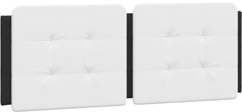 HETFTJN Kopfteil Kopfteil Bett Kopfenden Wandschutz Bett - Kopfteil-Kissen Weiß und Schwarz 140 cm Kunstleder für Gästezimmer Bett Schlafräume Herbergen