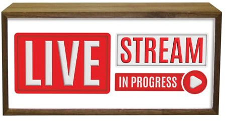 Light Box Live Stream In Progress | Content Streamers DJ Social Media Influencer Lighting Gift | Bright Display For Podcasters And Music Vloggers Artists Gamers