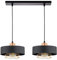 KAR LIGHTING Pendelleuchte 2-flammig aus Metall in Schwarz mit Kupfer-Details, höhenverstellbar | E27 Fassung | LED geeignet | Hängelampe für Wohnzimmer, Esszimmer, Küche, Büro oder Schlafzimmer