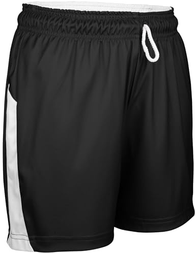 Swish Reversible Basketball Shorts, Women's Large, Black, White