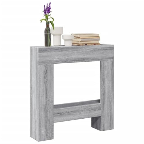 NQJIBUE Home Garden Kaminumrandung Grau Sonoma 81x18x82cm Holzwerkstoff