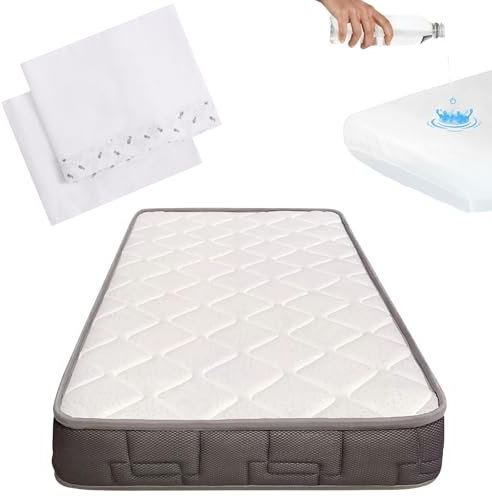 Colchón Cuna Bebe con Protector Colchón Impermeable y Sábanas Cuna Algodón. Certificado Oeko-Tex y CertiPur. Morfeo con núcleo de poro Abierto para Mayor Transpirabilidad CoolDreams