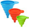 OHREN 3 Pièces Entonnoir en Silicone Pliable Portable pour Transfert de Liquides Cuisine (Vert + Orange + Bleu) (Petit/Moyen/Grand)