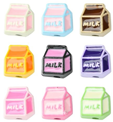 DanLingJewelry 45Pcs 9 Colors Milk Bottle Shaped Baking Painted Alloy Metal Spacer Loose Beads for DIY Necklaces Bracelets Jewelry Making