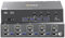 YOUTINGHDAV USB 3.0 Switch KVM 4 PC 3 Monitor HDMI+DP+DP, Triple Monitor KVM Switch 8K@60 Hz,4K@144 Hz, para compartir 4 ordenadores, 4 USB port, con control remoto con cable y adaptador de corriente