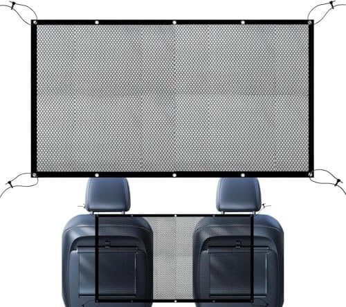 Jubilofex Autohundegitter | Trennnetz Als Sitzbarriere Im Fahrzeug,Zusammenklappbare Sicherheitsabtrennung Mit Rutschfesten Haken, Robustes Kfz Zubehör Für Auto Und LKW