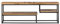 Meuble TV en bois massif de teck recyclé et fer, 110 x 30 x 39 cm, support de haut-parleur moderne, pour le salon, durable et durable
