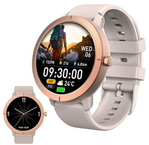 beyerswerk Alpha Sport Smartwatch mit GPS für Männer und Frauen, wasserdichte 5 ATM Schwimmuhr, Anrufe tätigen/annehmen, 1.33'' AMOLED-Display, Fitness-Tracker, Herzfrequenz- und Schlafmonitor