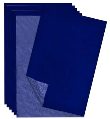 BIBITI 50 Stück Pauspapier A4,Kohlepapier Zum Nachzeichnen Blaupapier(Blau) | Zum Durchschreiben Transparentpapier Transferpapier Paper Einseitig Tonpapier Graphitpapier für Packpapier Blaupause Stencil