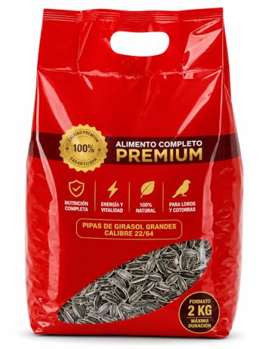 pcmoviles Pipa de Girasol Grande para Loros y Cotorras, 2 kg