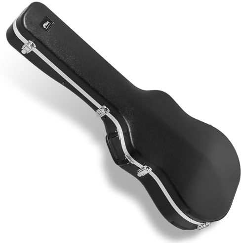 Tiger Custodia Rigida per Chitarra Acustica - Nero | Guscio in ABS, Interno Felpato, Vano Accessori, Chiusure con Serratura, Maniglia Rinforzata, Resistente alle Intemperie