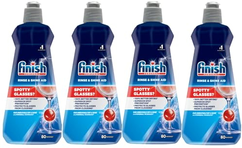 Finish Dishwasher Rinse Aid, Shine & Dry - 400 ml (Pack of 4) | World's #1 Recommended Dishwashing Brand
