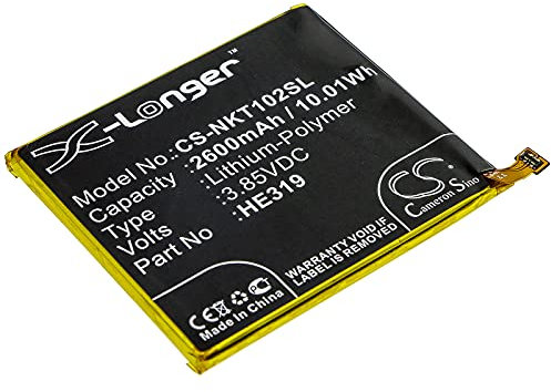 CS-NKT102SL Battery 2600mAh compatible with [Nokia] Nokia 3, TA-1020, TA-1028, TA-1032, TA-1038 replaces HE319, HE330