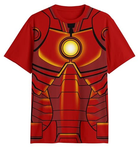 Marvel Iron Man Tony Stark Costume Suit Adult T-Shirt, Red, L