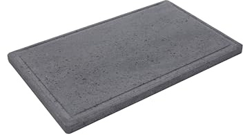 FONDERIA BONGIOVANNI - Placa rectangular de piedra de lava | Piedra para cocinar y barbacoa | 50x30 cm | Piedra natural dietética | Gris